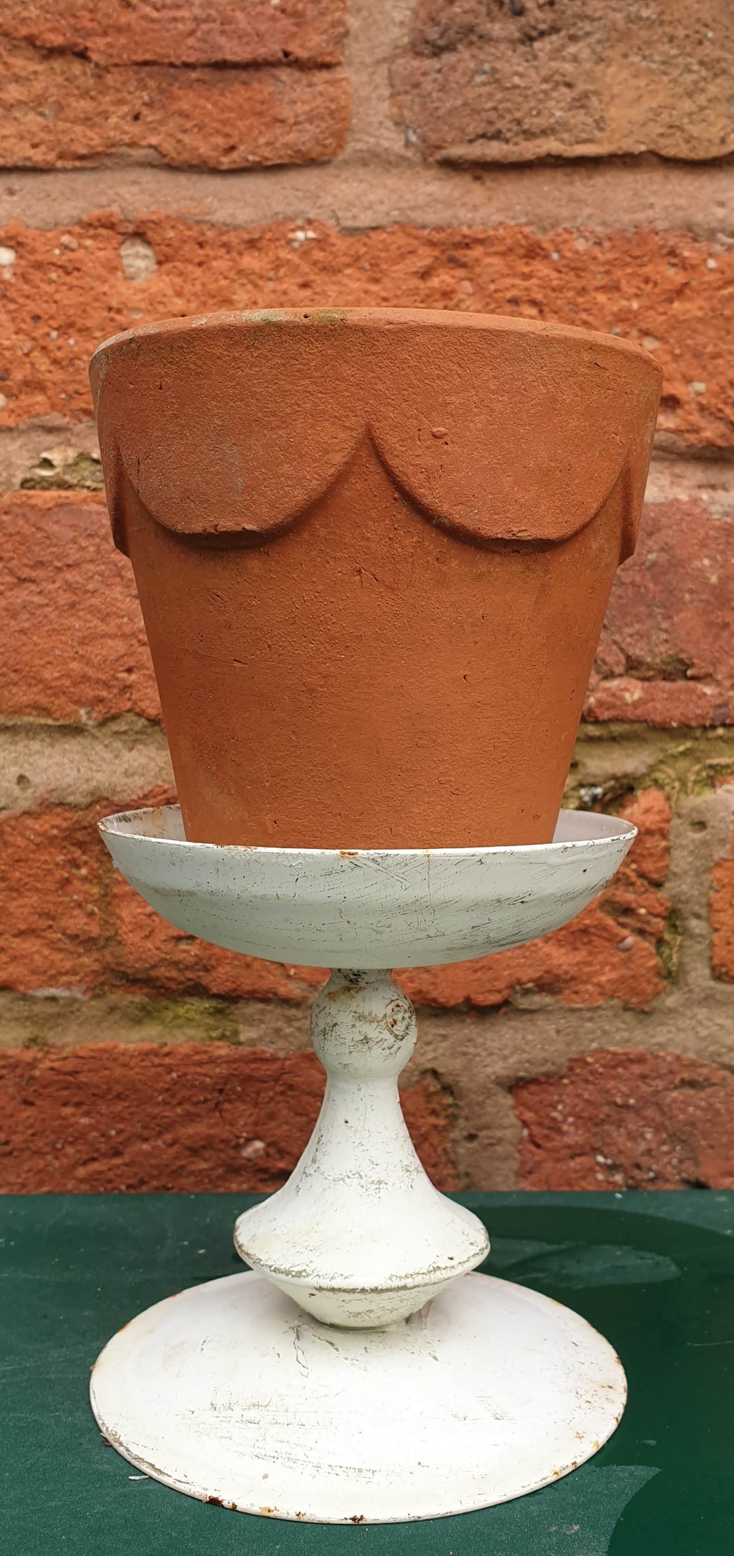 Cream distressed antique style candle holders