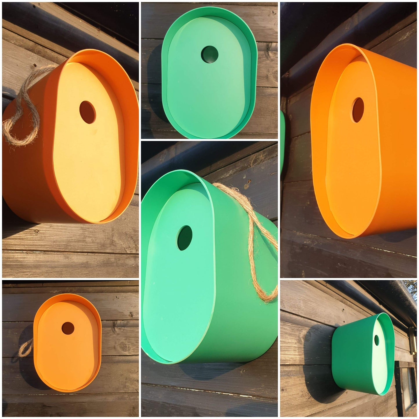 Nesting box, oval, bamboo.