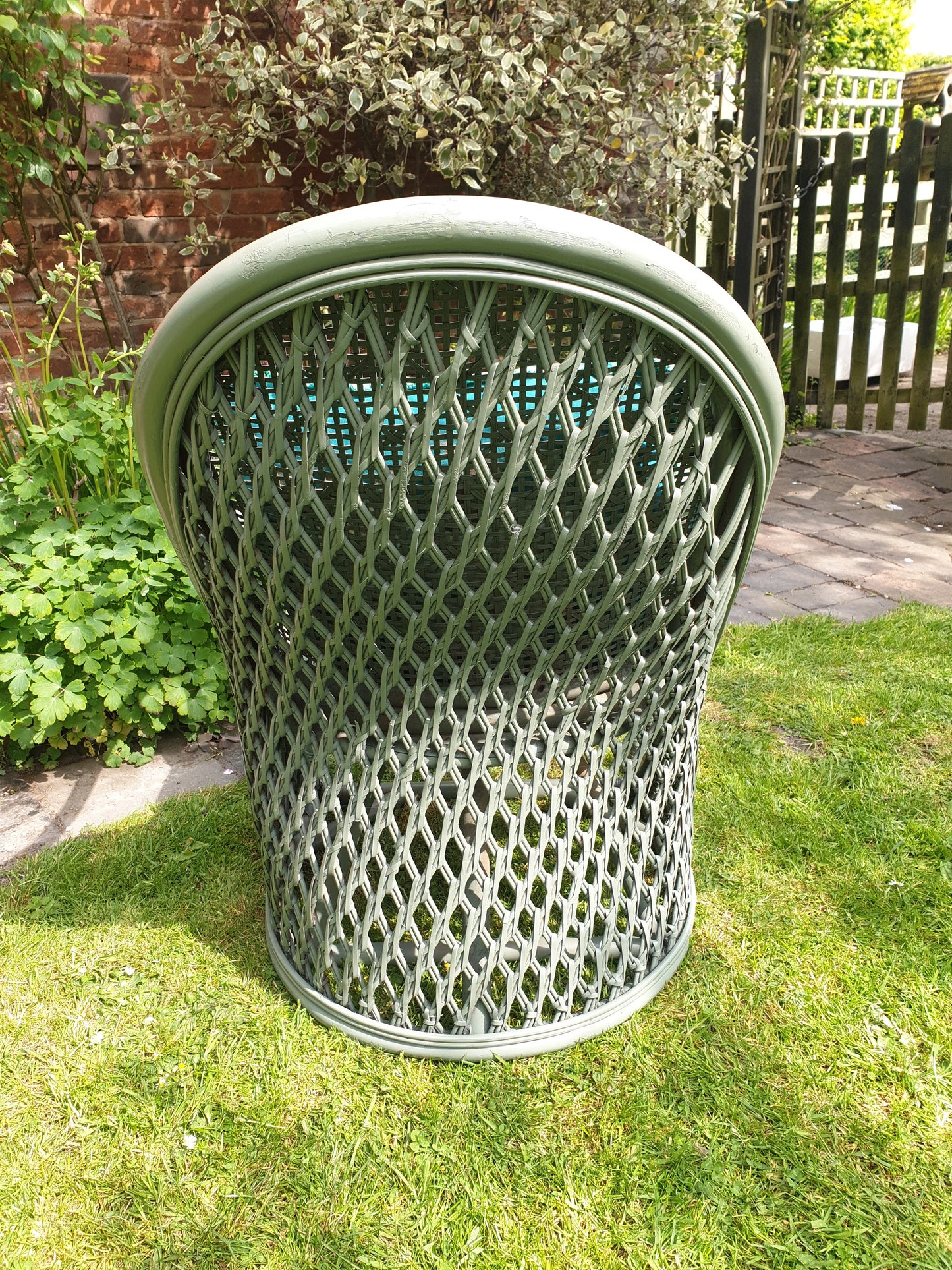 Vintage bamboo and rattan armchair