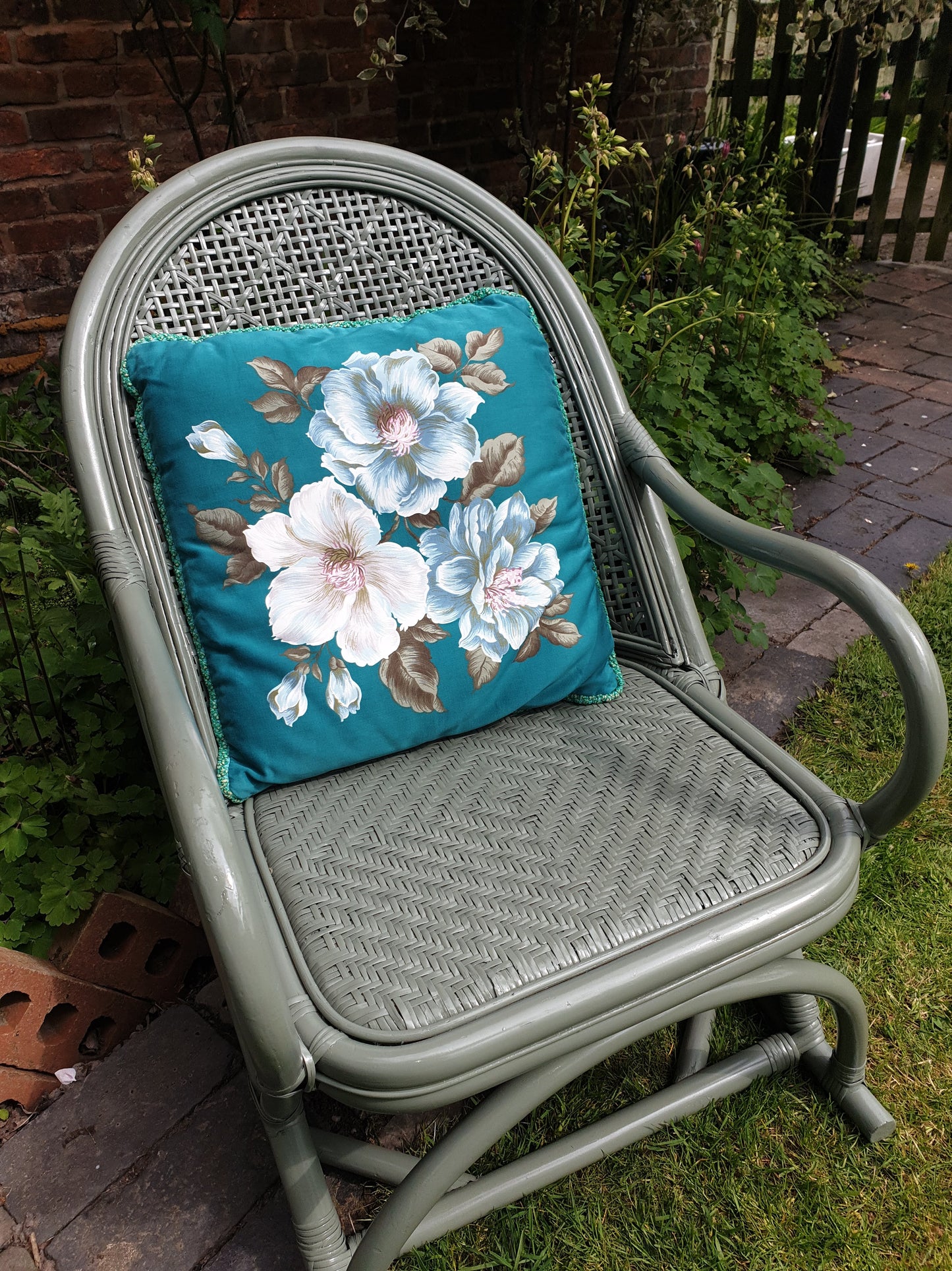 Vintage bamboo and rattan armchair