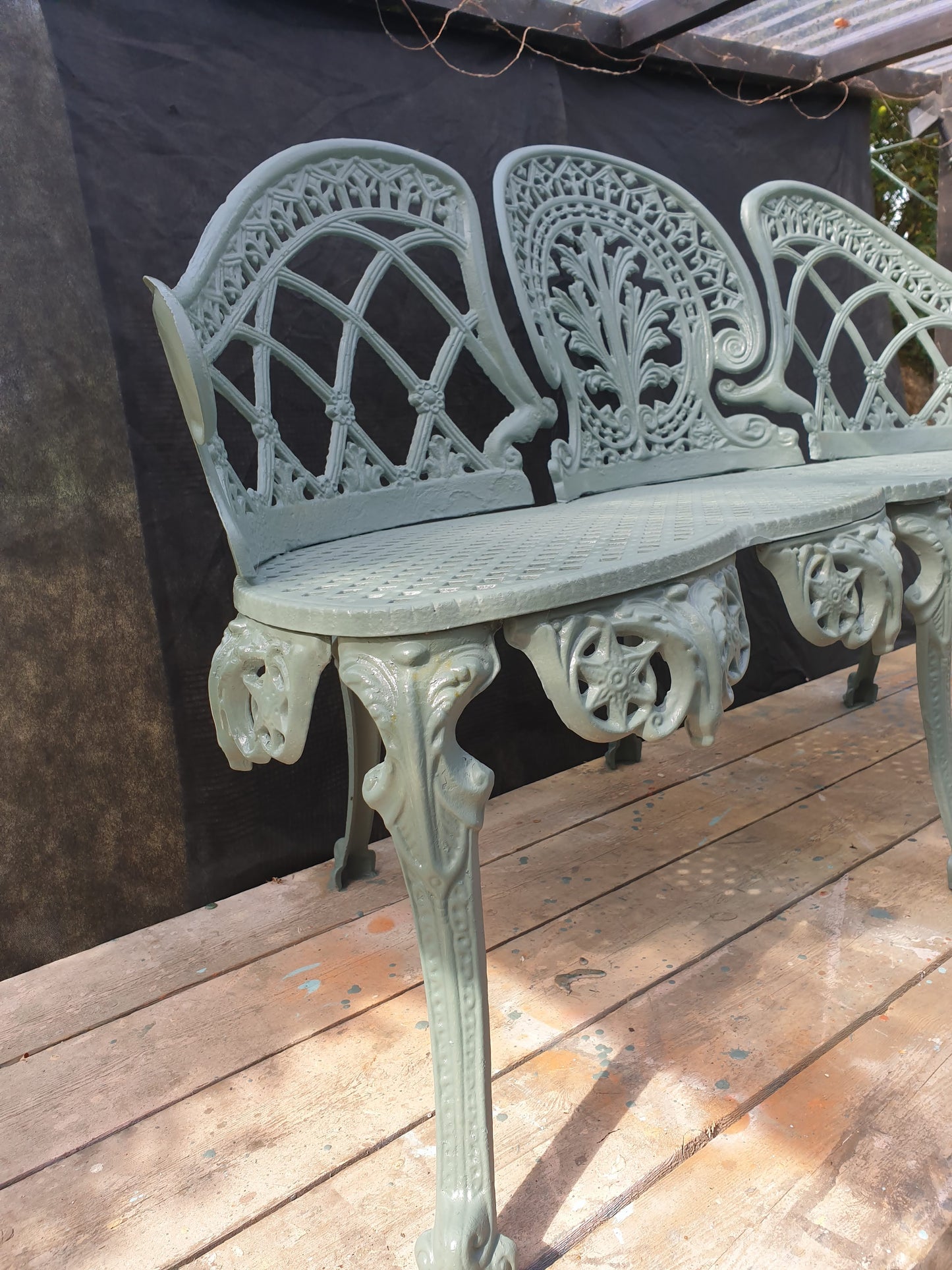 Cast Iron Ornate Chaperone Bench