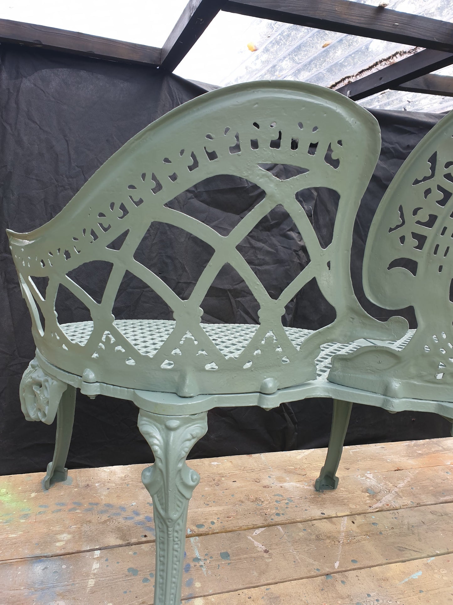 Cast Iron Ornate Chaperone Bench