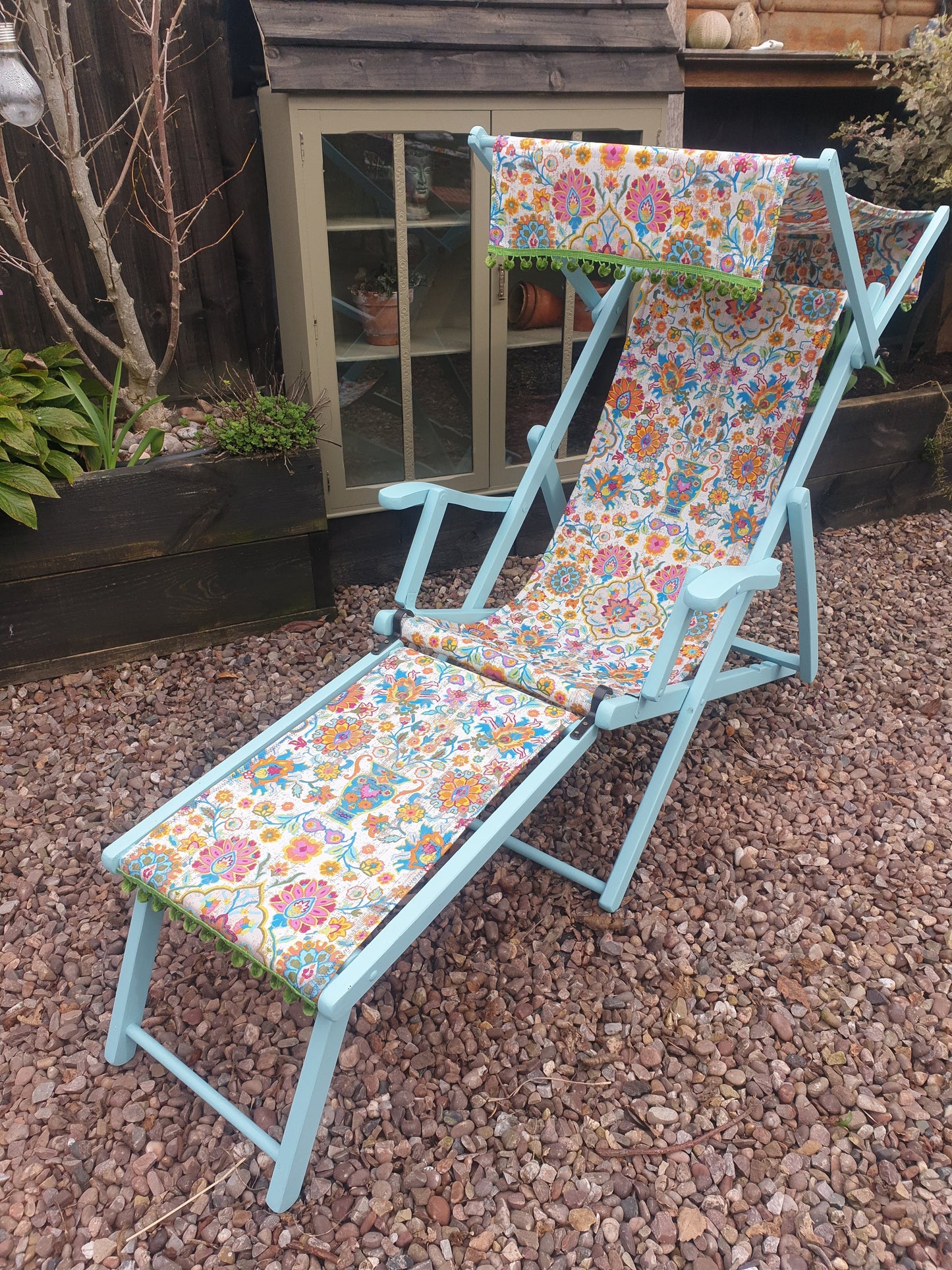 Vintage Edwardian Canopy Folding Deckchair