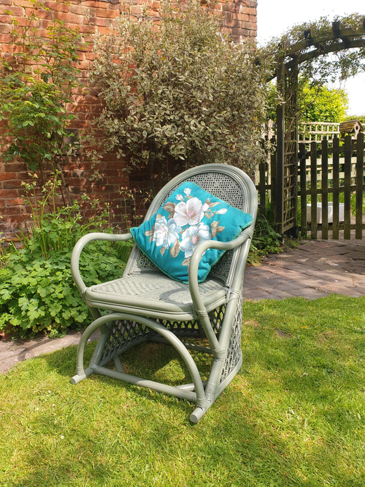 Vintage bamboo and rattan armchair