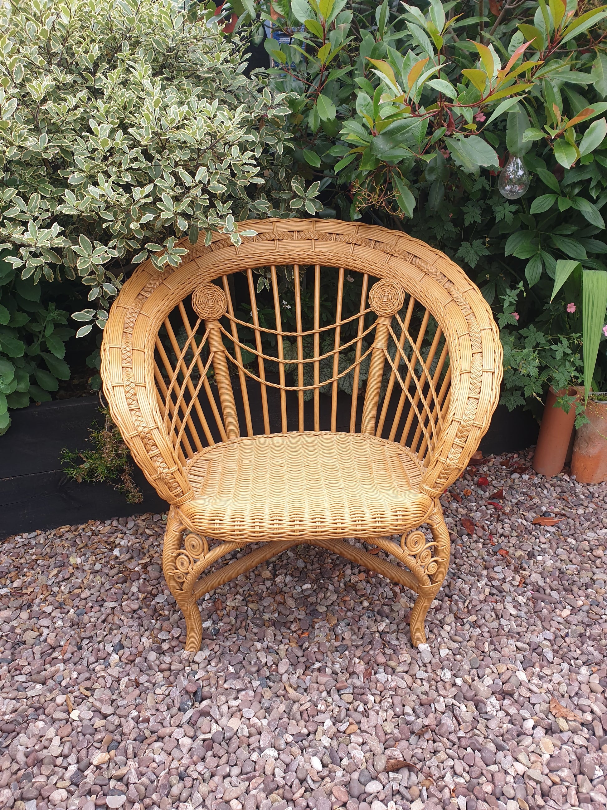 Vintage decorative boho wicker chair – The Little Gardening Co