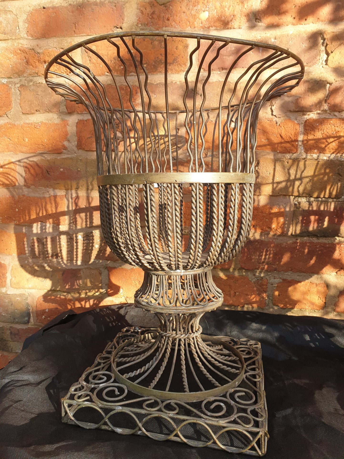 Vintage French ornate wire planter/urn