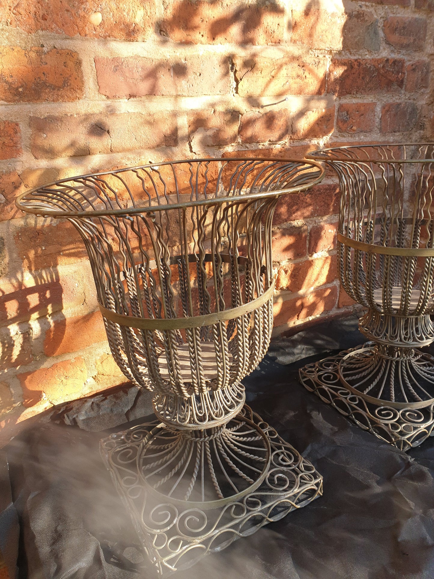 Vintage French ornate wire planter/urn