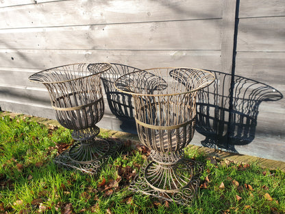 Vintage French ornate wire planter/urn