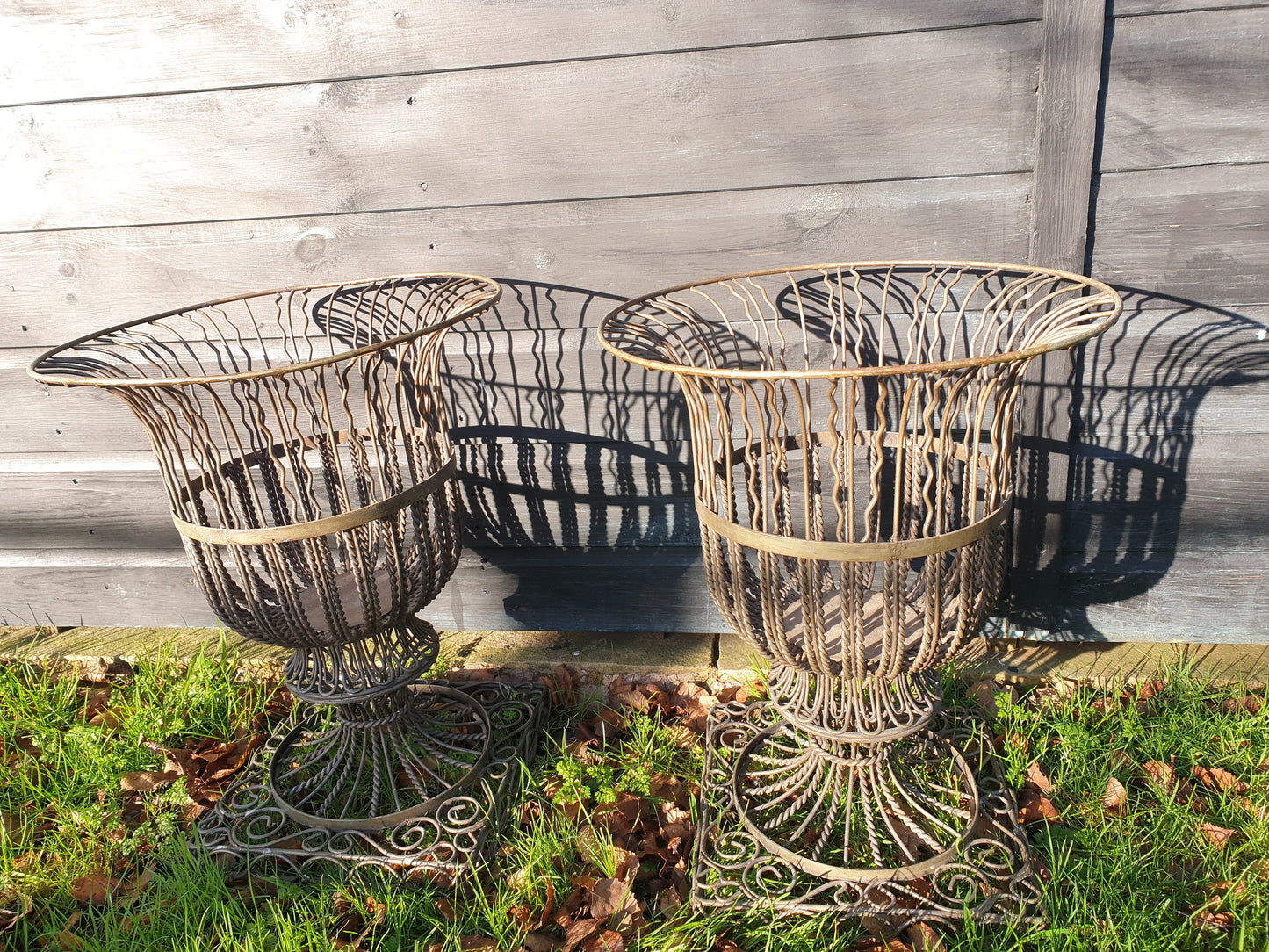 Vintage French ornate wire planter/urn