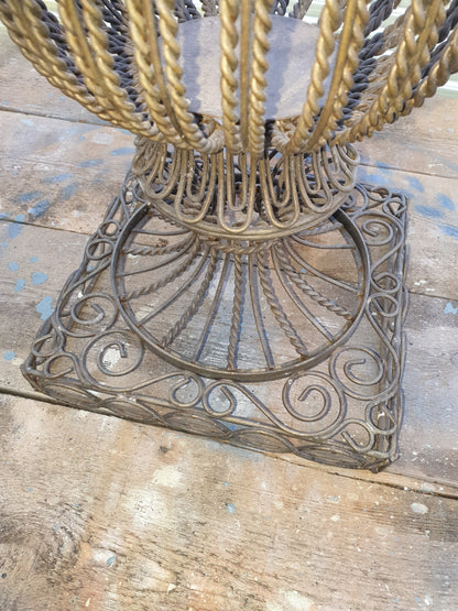 Vintage French ornate wire planter/urn