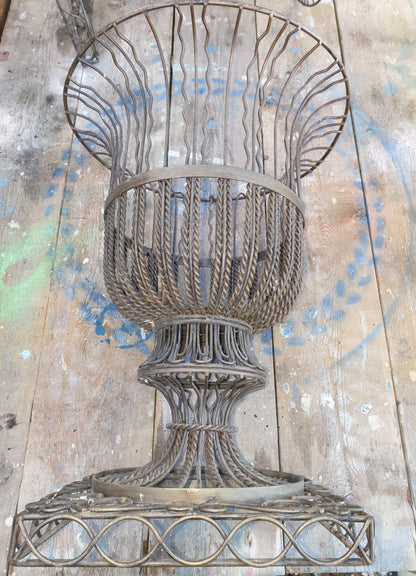 Vintage French ornate wire planter/urn